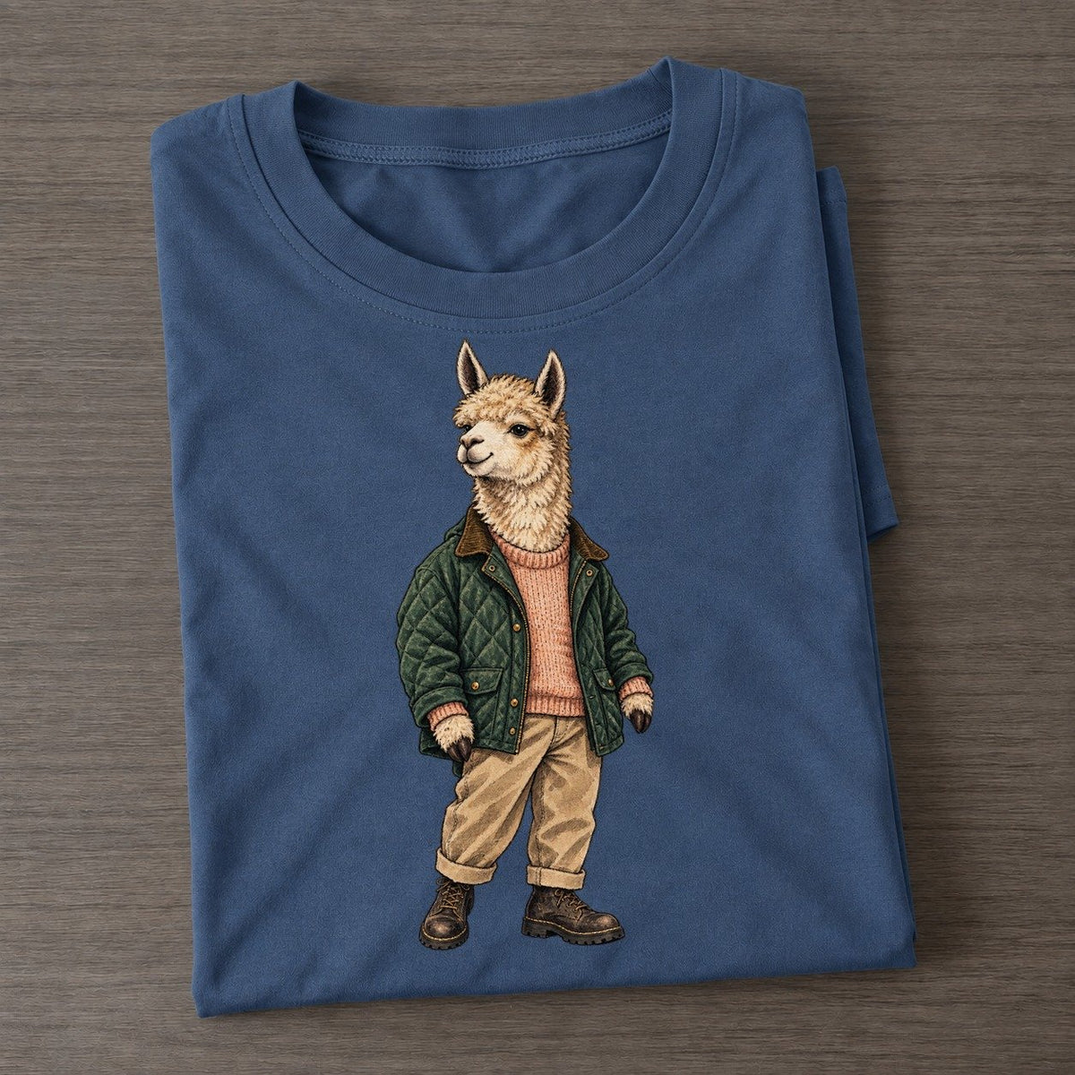 Alpaca Wardrobe Portrait Wild Wardrobe Portraits Classic T-shirt – Twilight Navy
