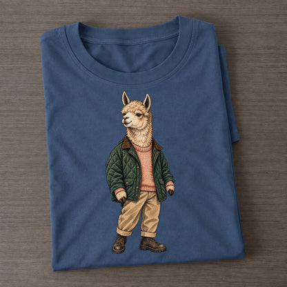 Alpaca Wardrobe Portrait Wild Wardrobe Portraits Classic T-shirt – Twilight Navy
