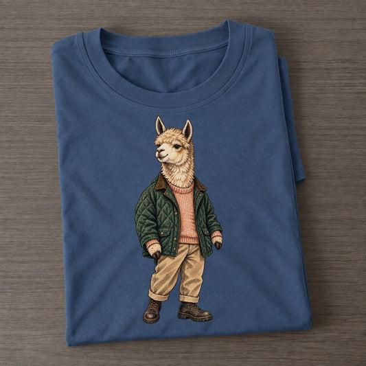 Alpaca Wardrobe Portrait Wild Wardrobe Portraits Classic T-shirt – Twilight Navy