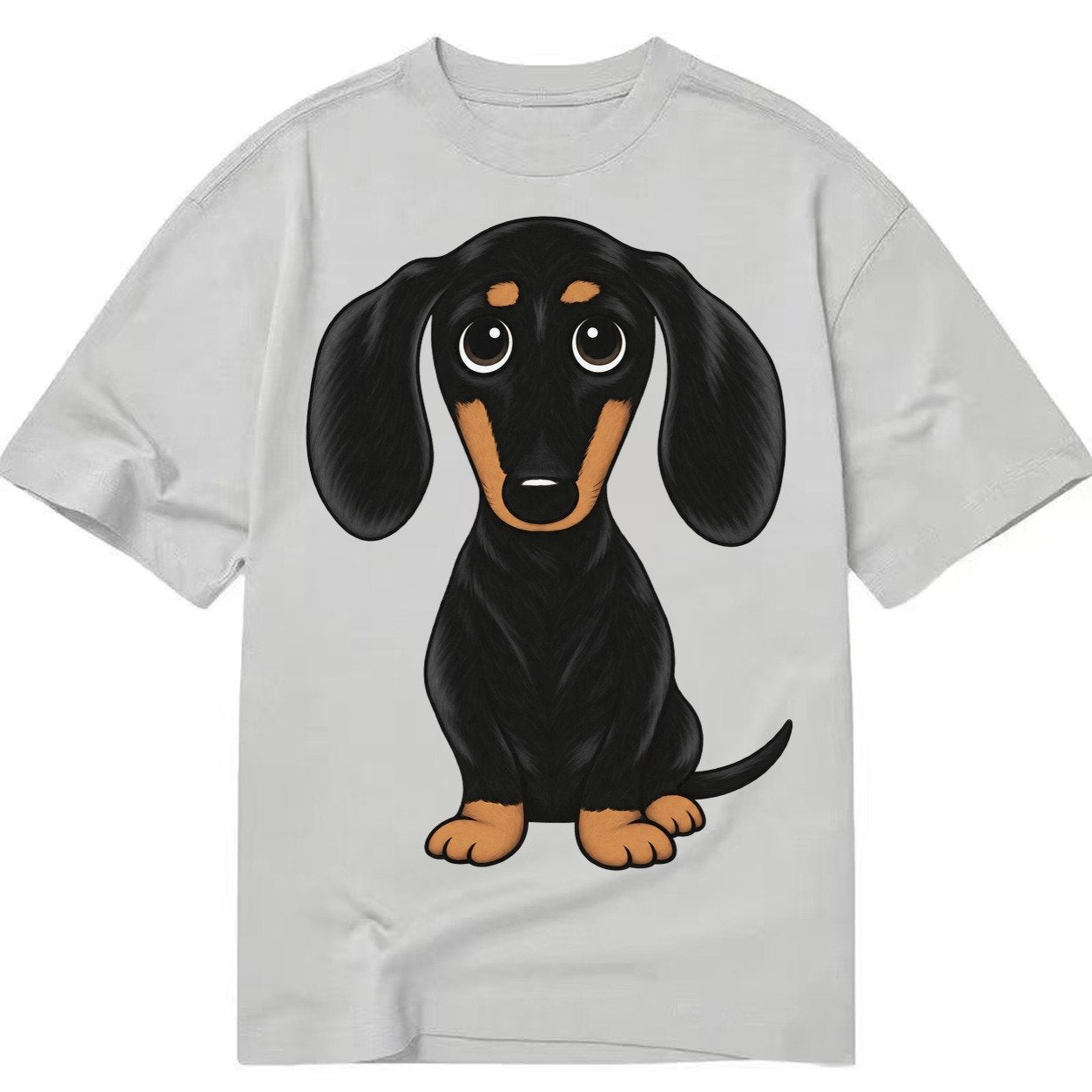 Vintage Style Dachshund Print Classic T-shirt – Grey