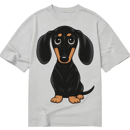 Vintage Style Dachshund Print Classic T-shirt – Grey