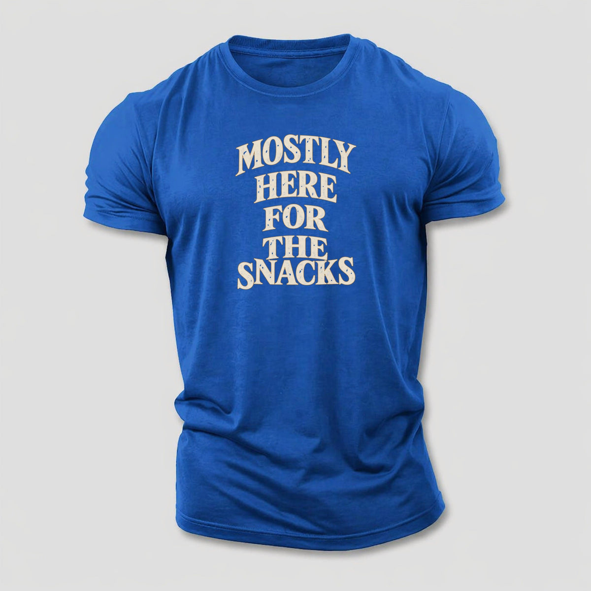 Mostly Here For The Snacks Quiet Statements Cotton T-Shirt – Royal Blue