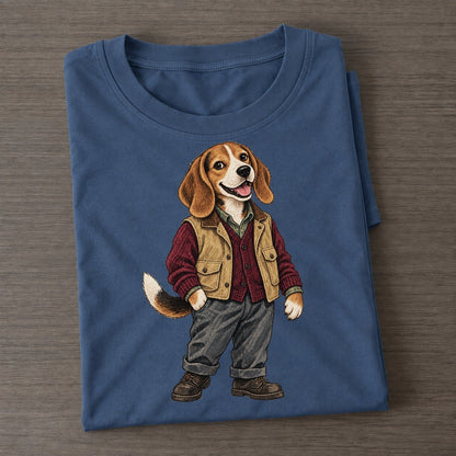 Beagle Dog Wardrobe Portrait Wild Wardrobe Portraits Classic T-shirt – Twilight Navy
