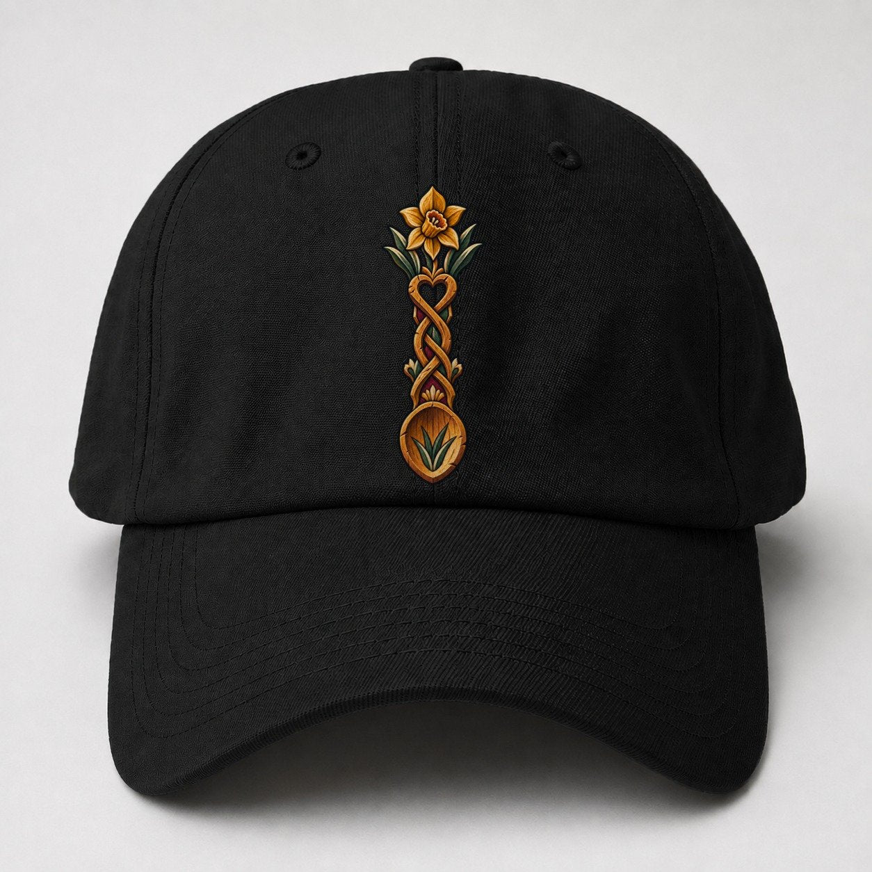 Welsh Love Spoon Carved For Friendship Uk Culture Heritage Baseball Cap – Black