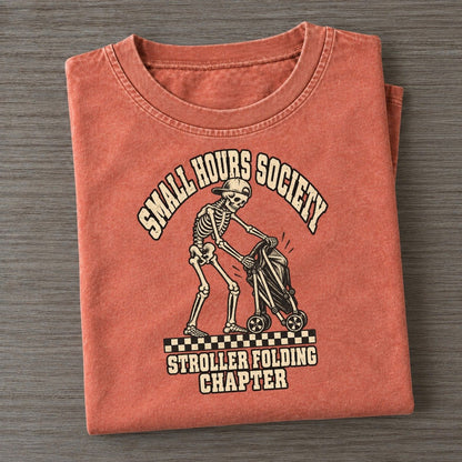 Stroller Fold Small Hours Society Vintage T-shirt – Terracotta
