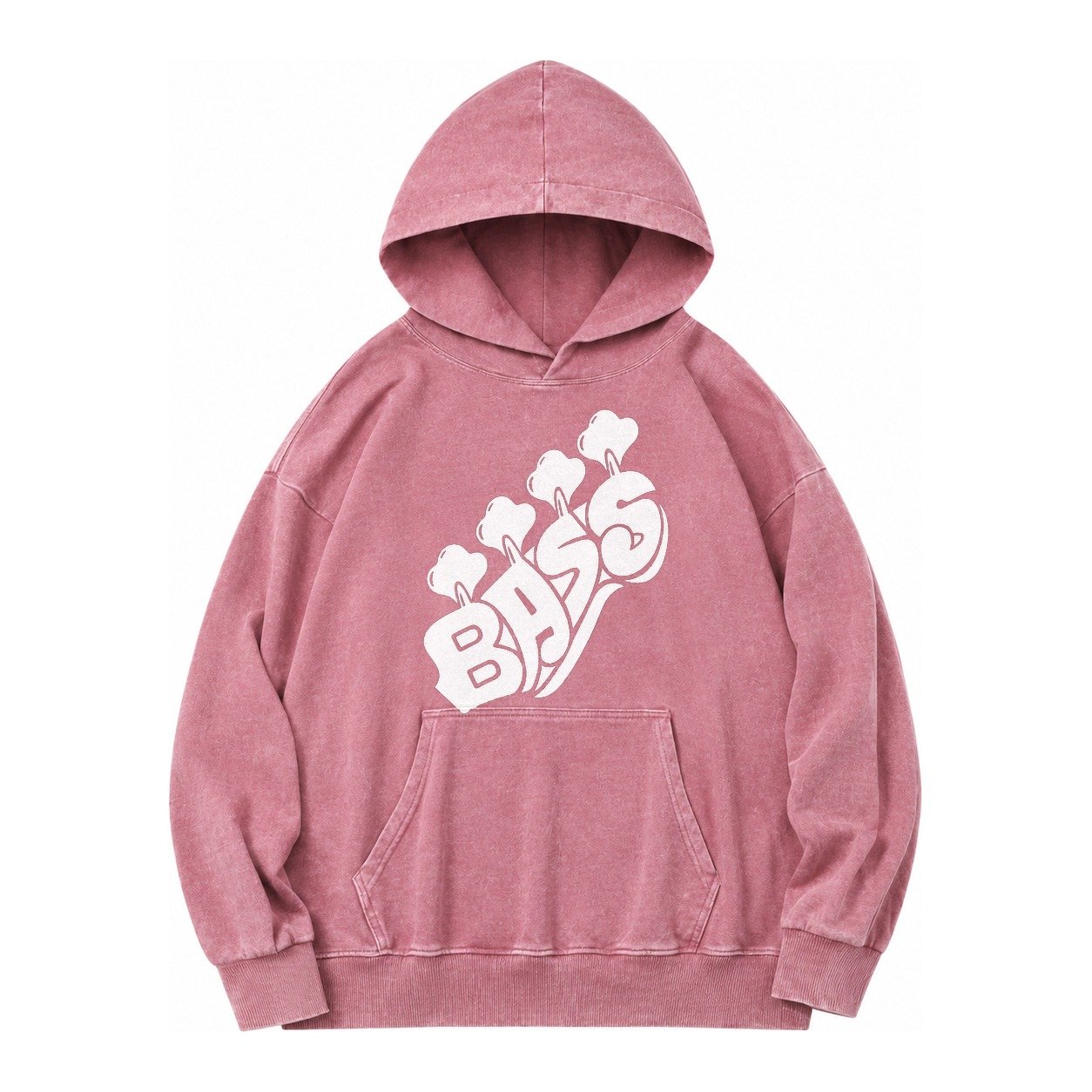 Bass Vintage Washed Hoodie – Dusty Rose