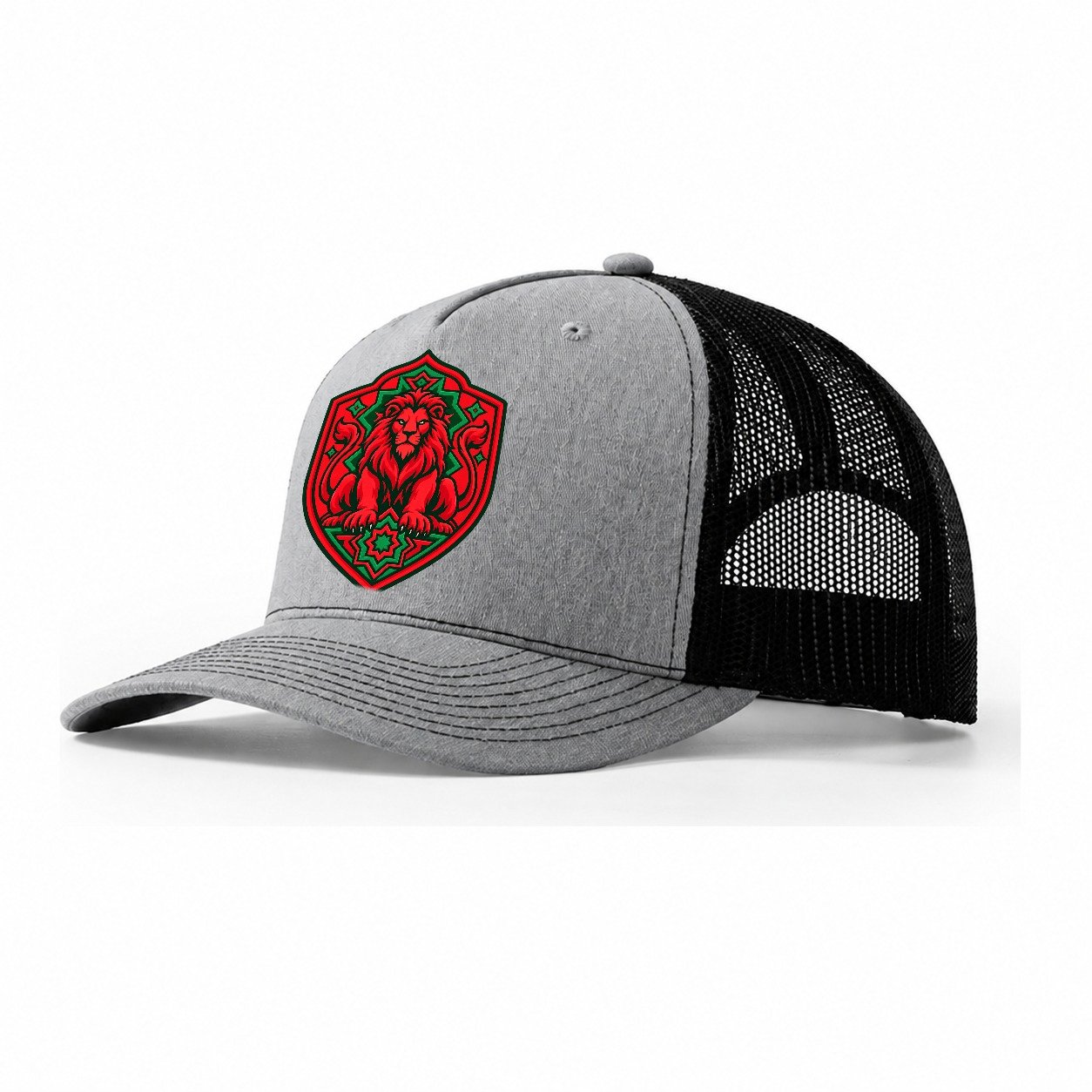 Morocco Minimal Emblem Country Logos Trucker Hat – Sport Grey Black