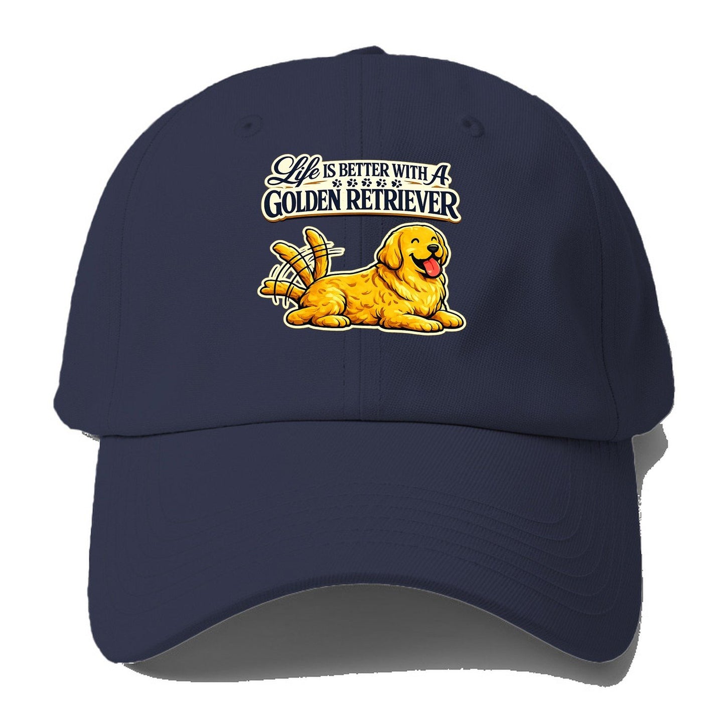 Life Is Better With A Golden Retriever Baseball Cap – Twilight Navy