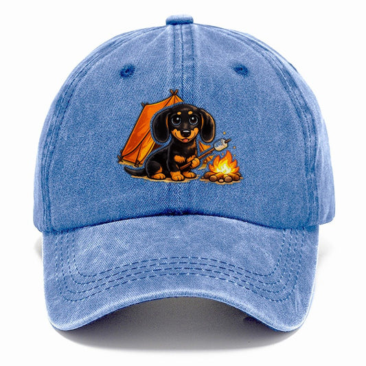 Camping Dachshund Classic Cap – Summer Sky