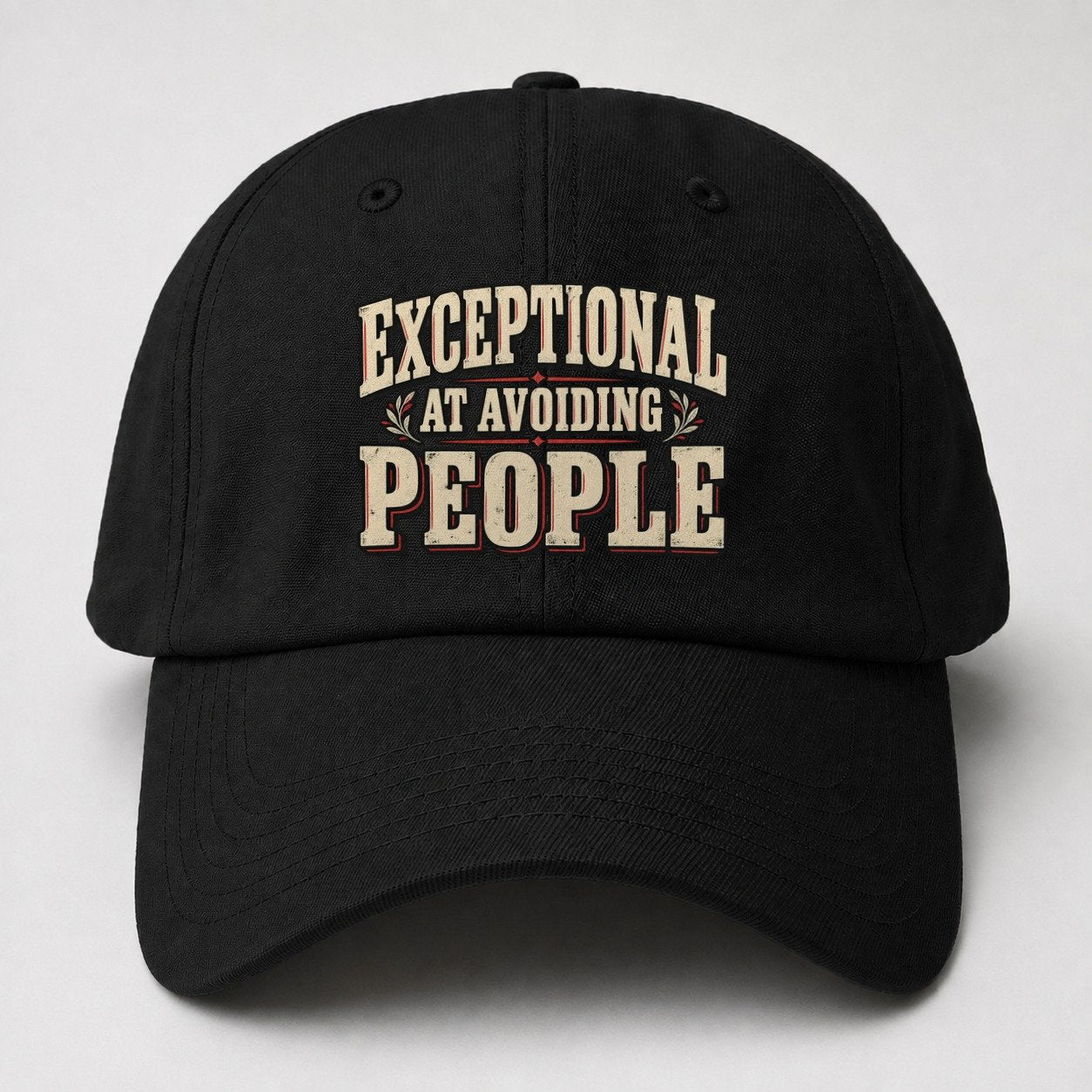 Exceptional At Avoiding People American Wit Baseball Cap – Black
