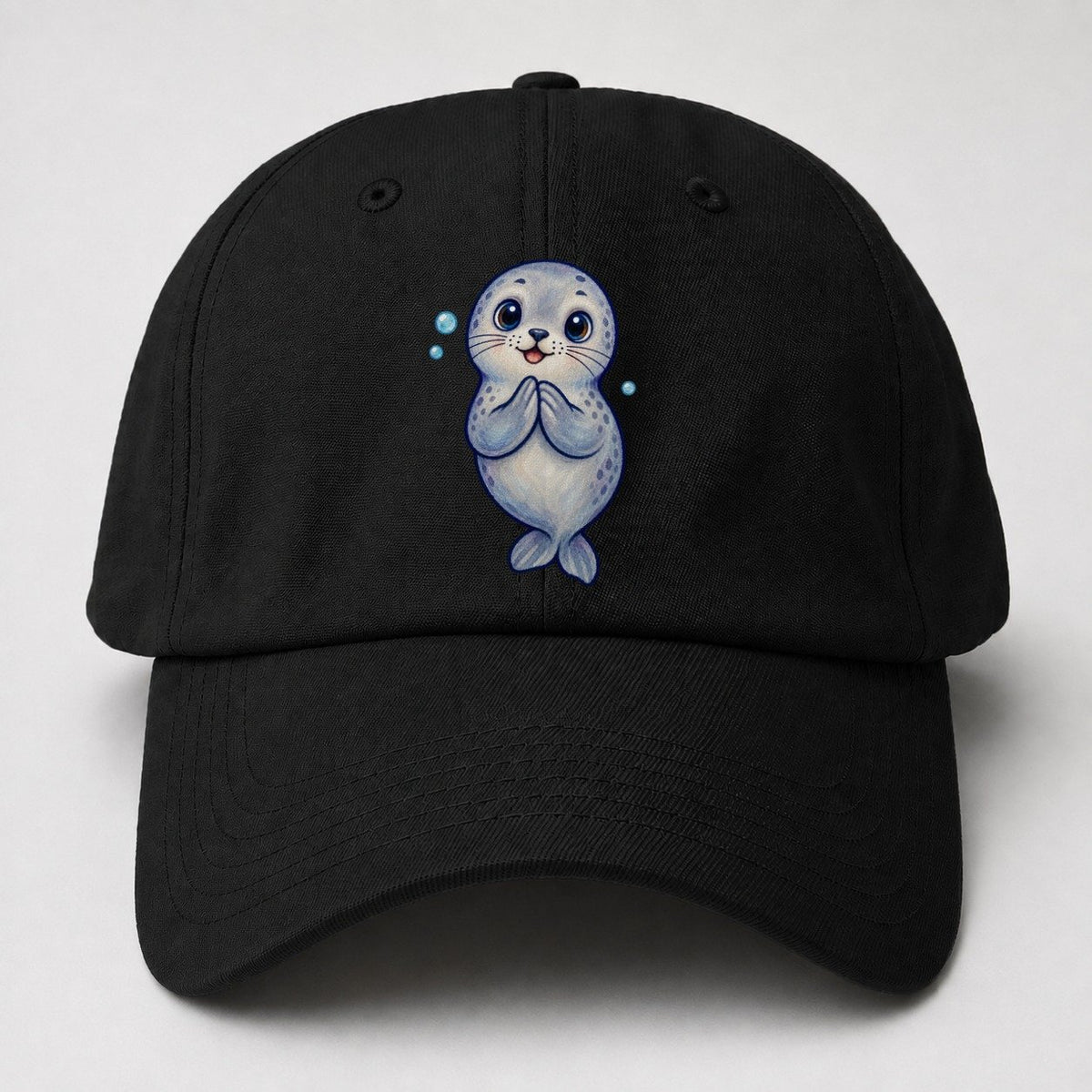 Seal Front Clap Sea Sprite Baseball Cap – Black