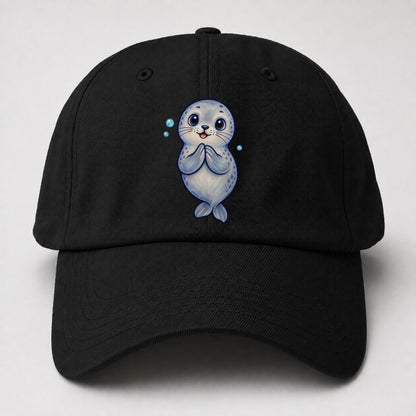 Seal Front Clap Sea Sprite Baseball Cap – Black