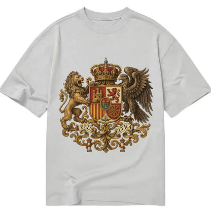 Spain Royal Logo Traditional Corona Real Espanola Plus Ultra Classic T-shirt – Grey