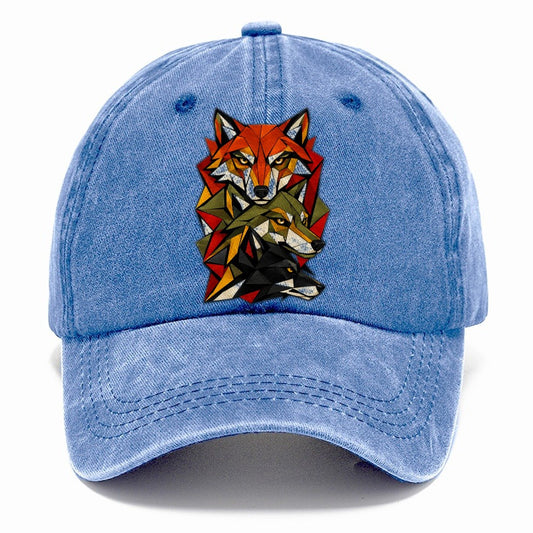 Three Wolf Faces Classic Cap – Summer Sky