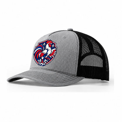 France Minimal Emblem Country Logos Trucker Hat – Sport Grey Black