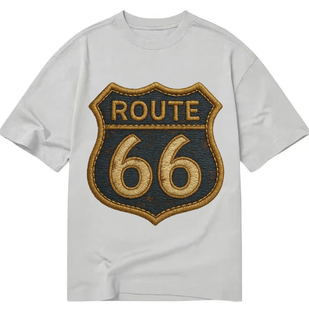 Route 66 Highway Shield With Worn Paint Classic T-shirt – Grey