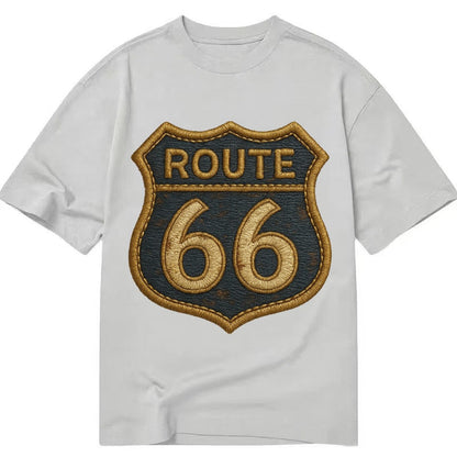 Route 66 Highway Shield With Worn Paint Classic T-shirt – Grey