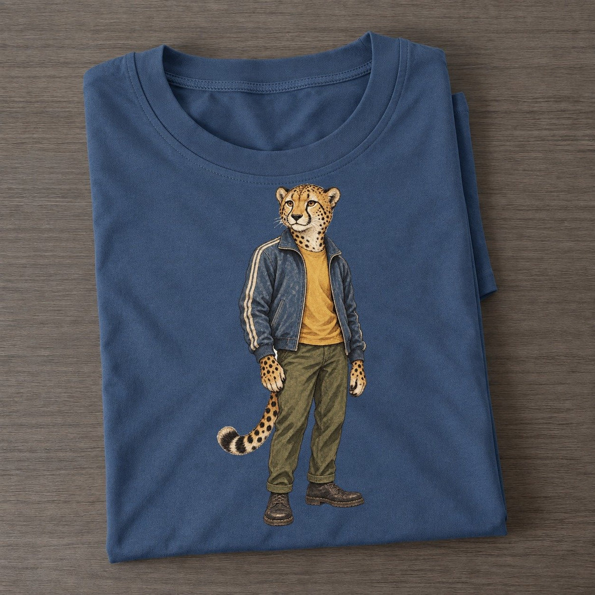 Cheetah Wardrobe Portrait Wild Wardrobe Portraits Classic T-shirt – Twilight Navy