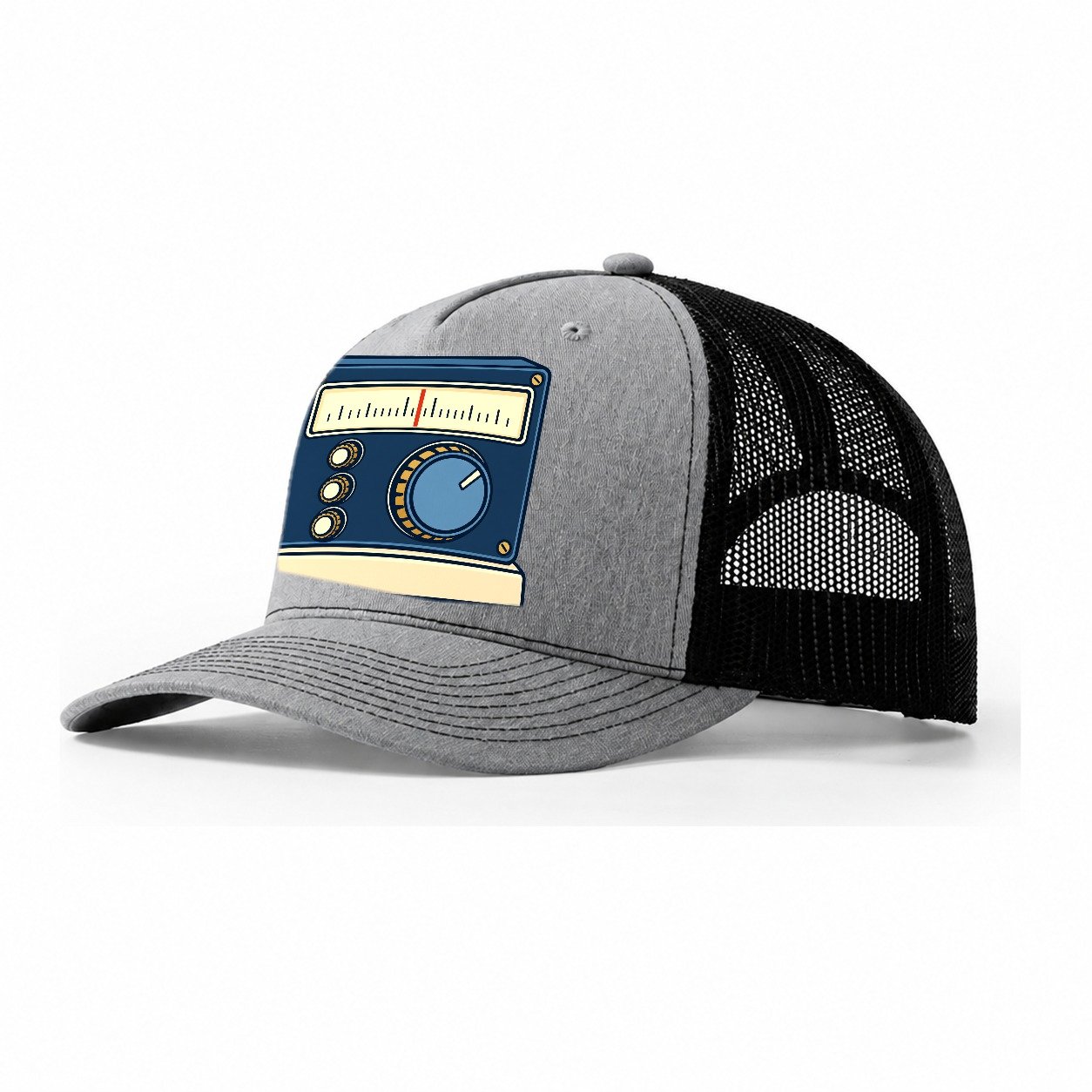 Transceiver Front Panel Amateur Radio Trucker Hat – Sport Grey Black
