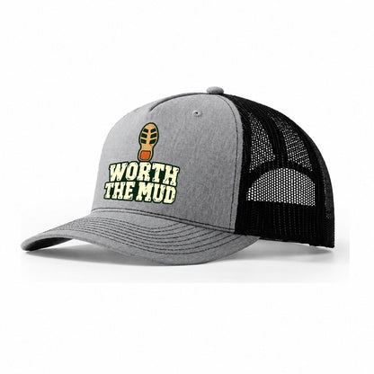 Worth The Mud Foraging And Mycology Trucker Hat – Sport Grey Black