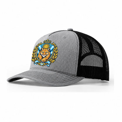 Argentina Heraldic Crest Country Logos Trucker Hat – Sport Grey Black