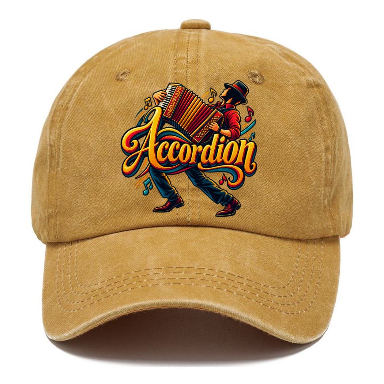 Accordion Wordmark Music Instruments Classic Cap – Golden Harvest