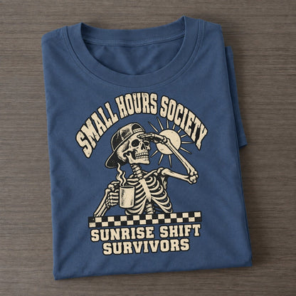 Sunrise Shift Small Hours Society Classic T-shirt – Twilight Navy