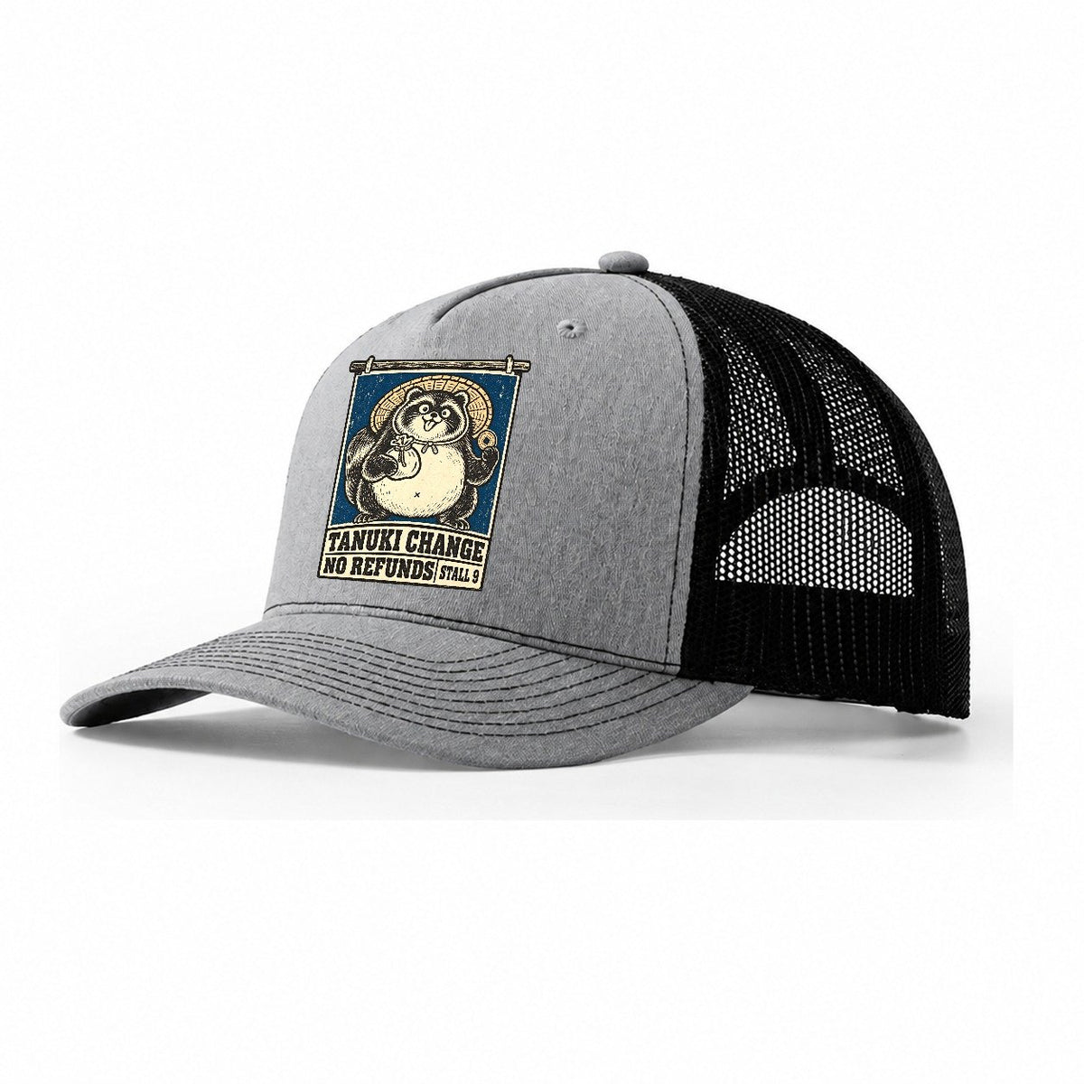 Tanuki Change Yokai Night Market Trucker Hat – Sport Grey Black