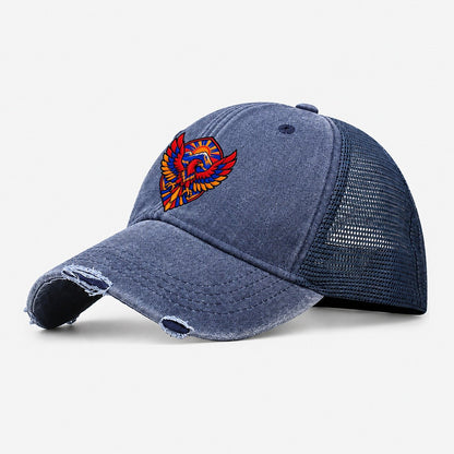 Armenia Minimal Emblem Country Logos Washed Trucker Hat – Navy