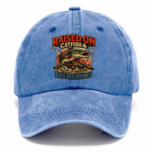 Raised On Catfish And Bad Decisions Classic Cap – Summer Sky