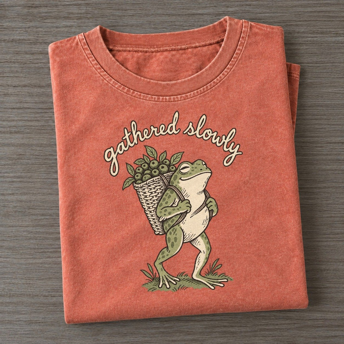 Berry Basket Pond Folk Vintage T-shirt – Terracotta