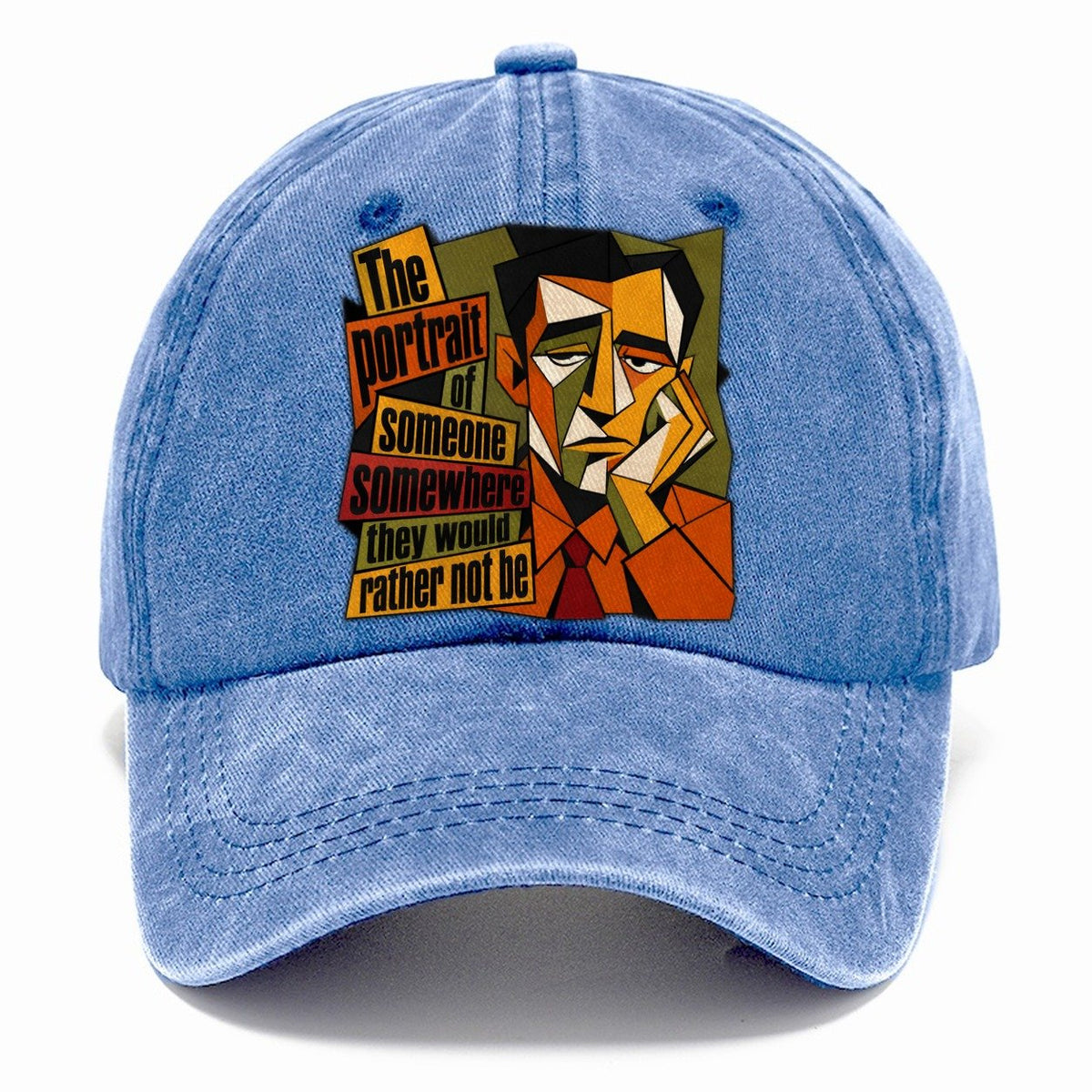 Bored Office Man Portrait Classic Cap – Summer Sky
