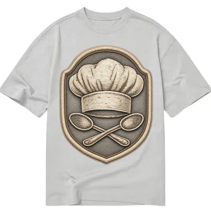 Cooking Chef Hat Toque Blanche With Crossed Spoons In Classic T-shirt – Grey