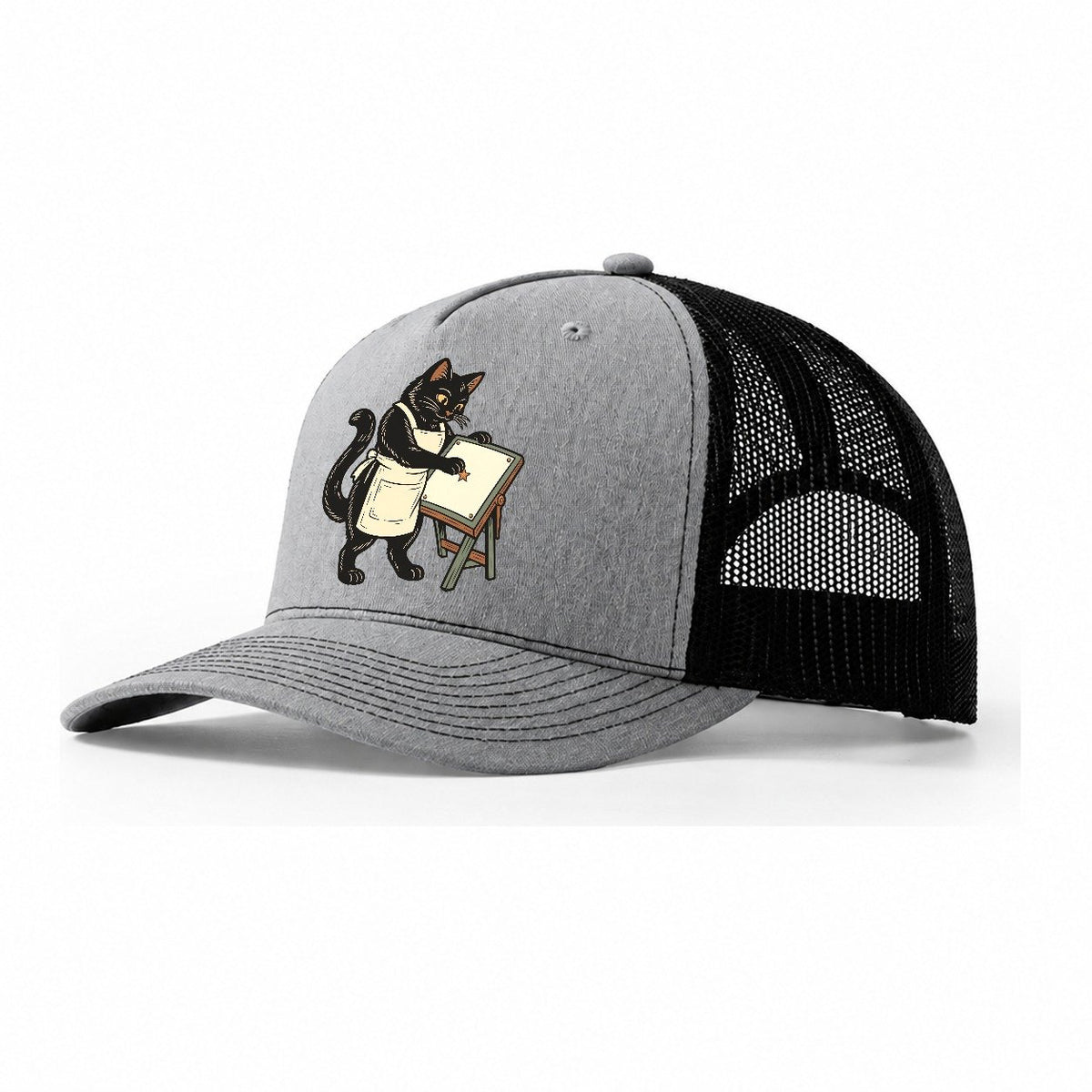 Black Cat Mapmaker Sundown Familiars Trucker Hat – Sport Grey Black