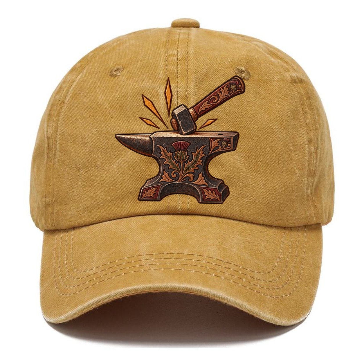 Village Blacksmith Anvil And Hammer Uk Culture Heritage Classic Cap – Golden Harvest