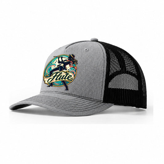 Flute Crest Music Instruments Trucker Hat – Sport Grey Black