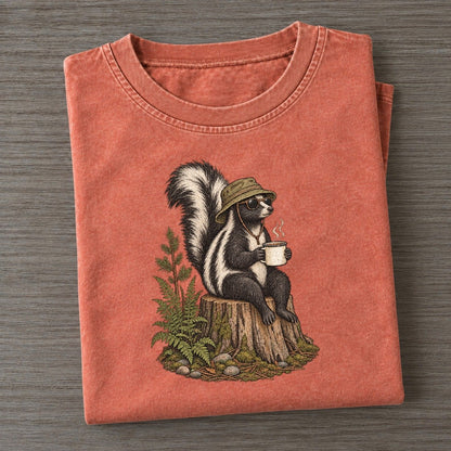 Skunk Campfire Slow Camp Club Vintage T-shirt – Terracotta