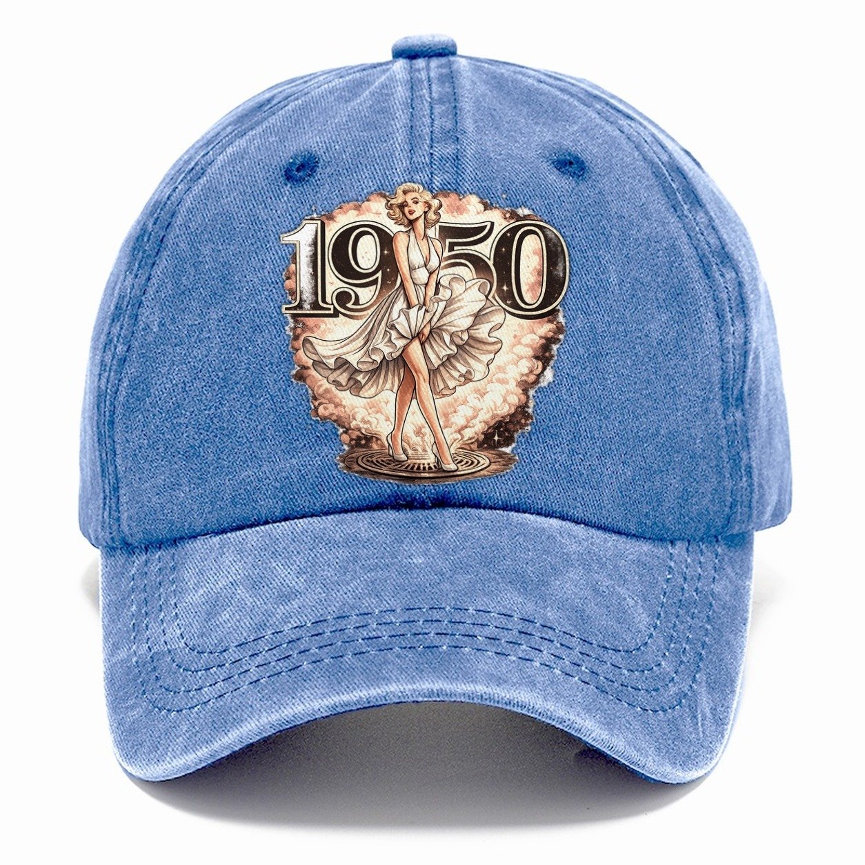 1950 Vintage Glam Classic Cap – Summer Sky