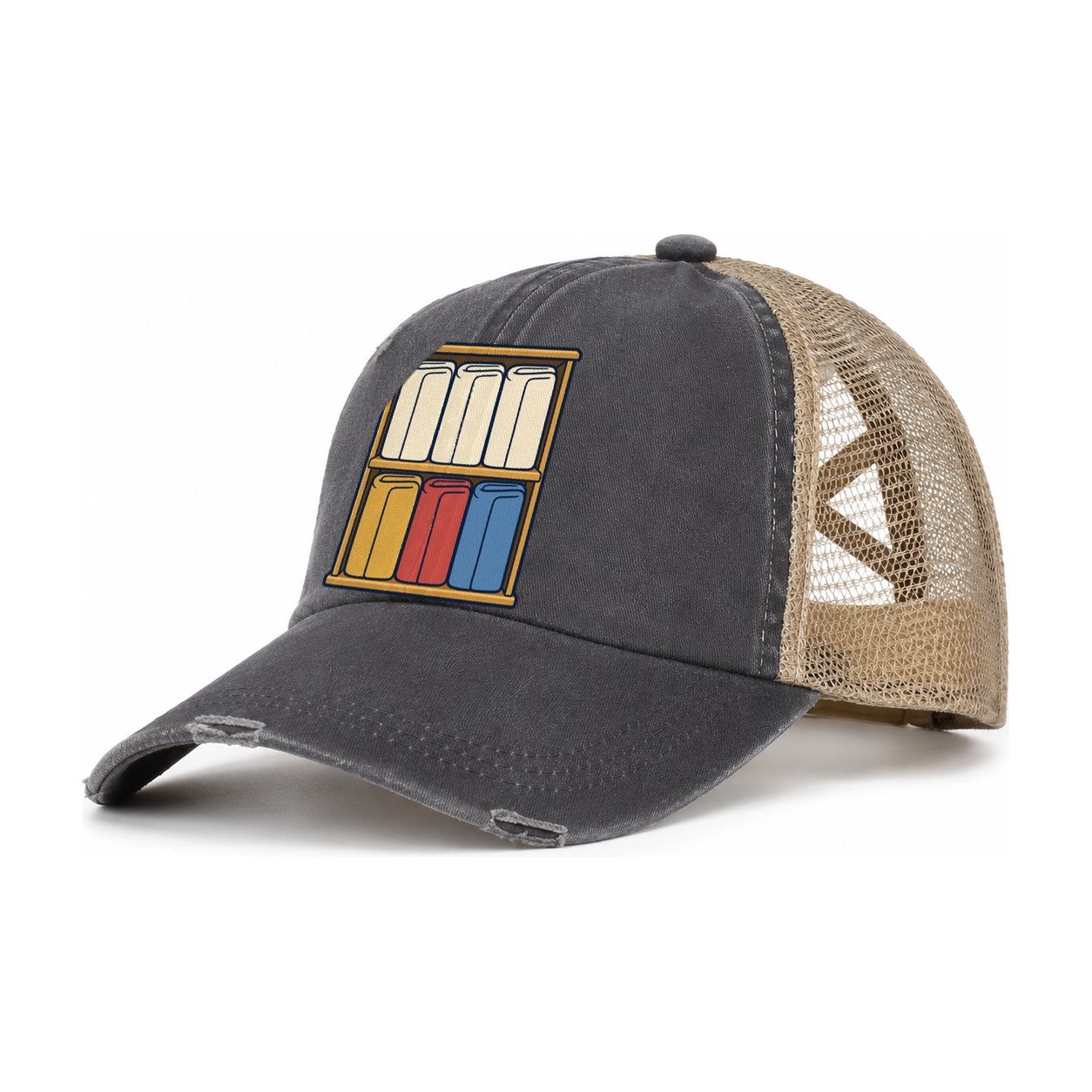 Colour Sorted Shelf Sewing And Quilting Women's Ponytail Trucker Hat – Charcoal Khaki