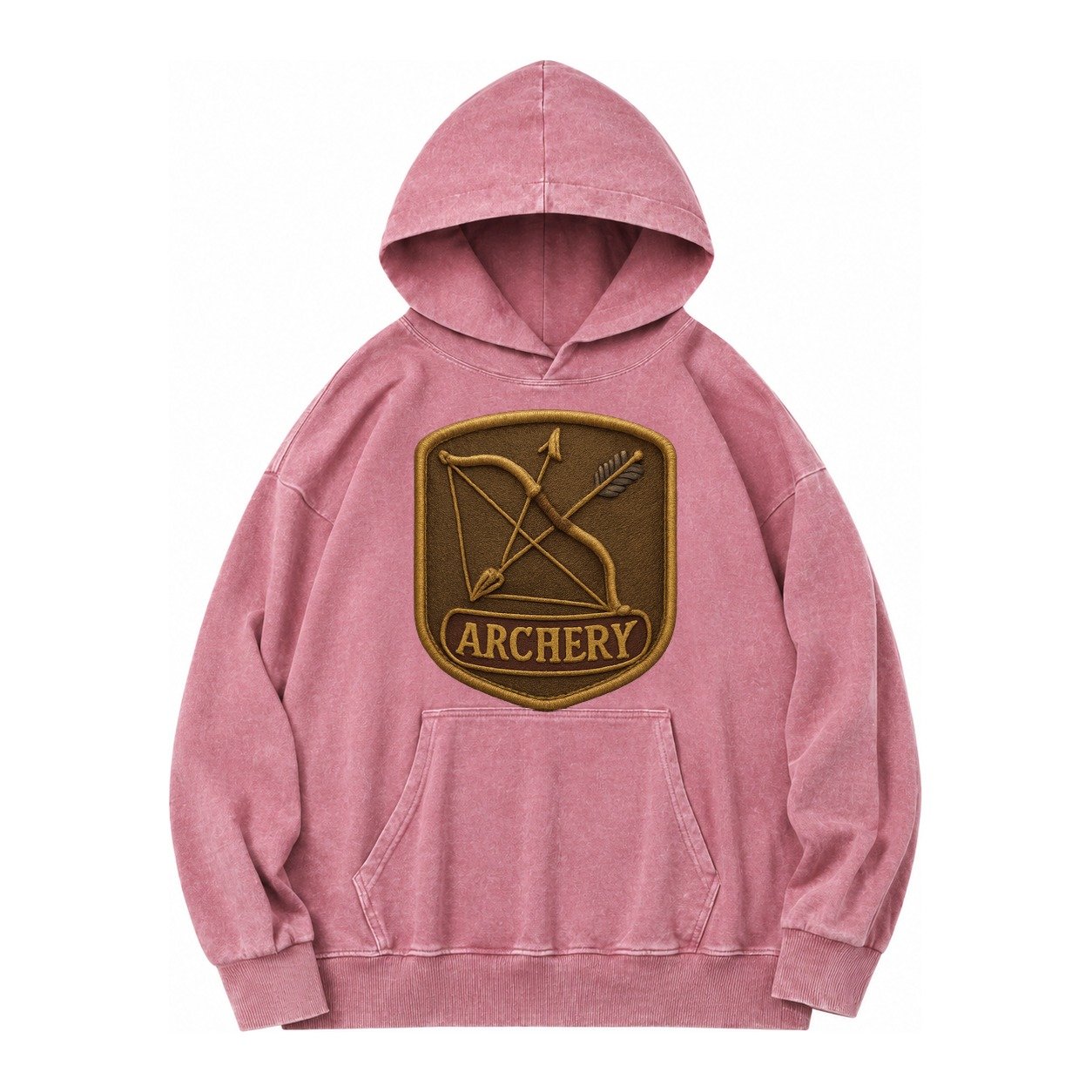 Bow And Arrow Crossed Archery Enthusiast Vintage Washed Hoodie – Dusty Rose
