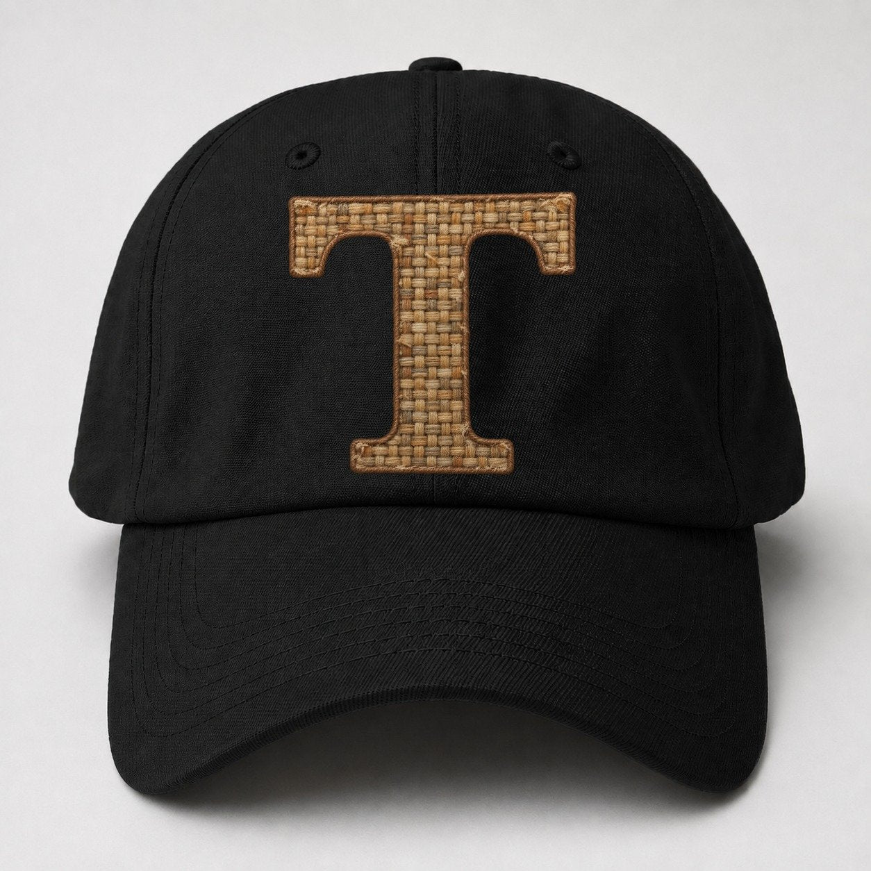 Woven Tweed T Monogram Baseball Cap – Black