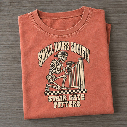 Gate Builder Small Hours Society Vintage T-shirt – Terracotta