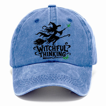 Witchful Thinking Slogan Witch Magic Classic Cap – Summer Sky