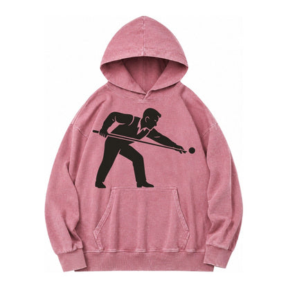 Pool Player Lining Up Shot Vintage Washed Hoodie – Dusty Rose