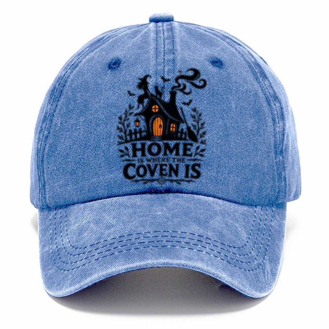 Home Is Where The Coven Is Slogan Witch Magic Classic Cap – Summer Sky