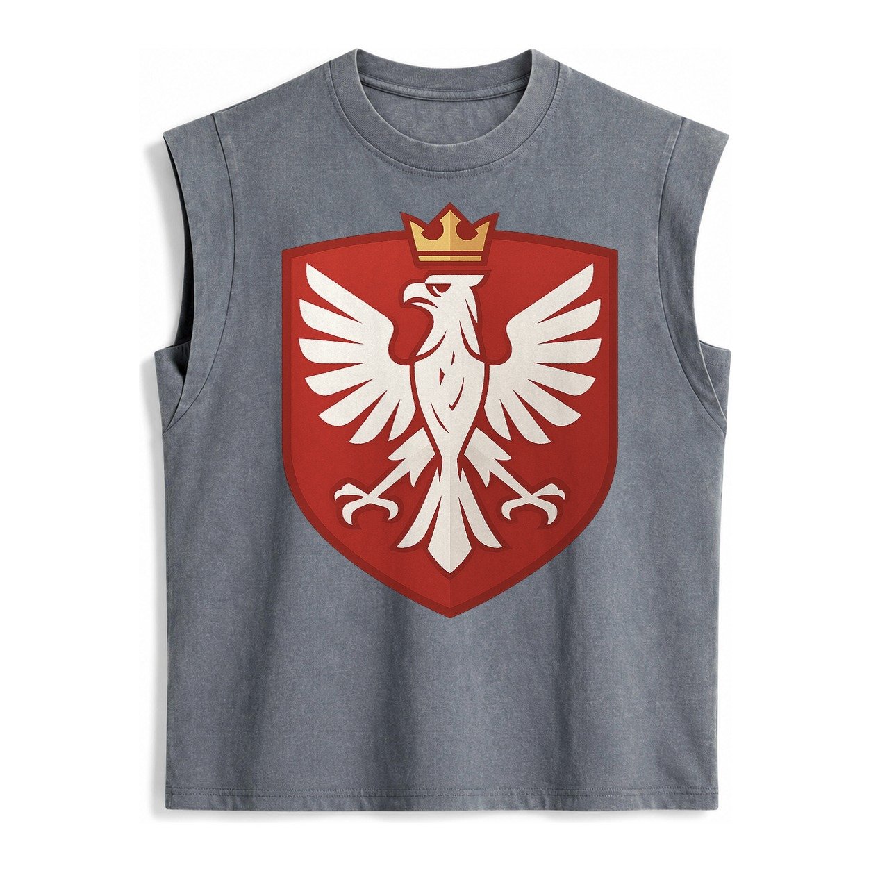 Poland White Eagle Vintage Washed Tank – Grey