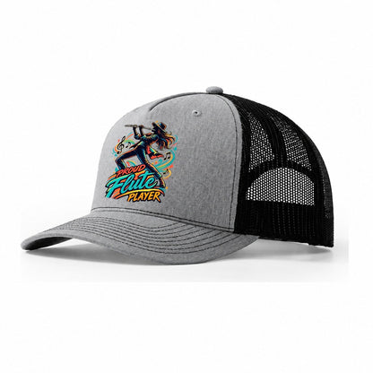Proud Flute Player Music Instruments Trucker Hat – Sport Grey Black