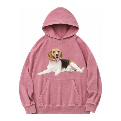 Beagle Vintage Washed Hoodie – Dusty Rose