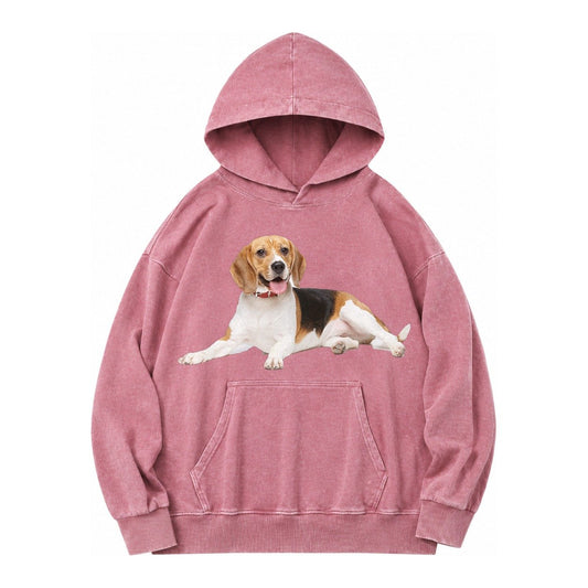 Beagle Vintage Washed Hoodie – Dusty Rose