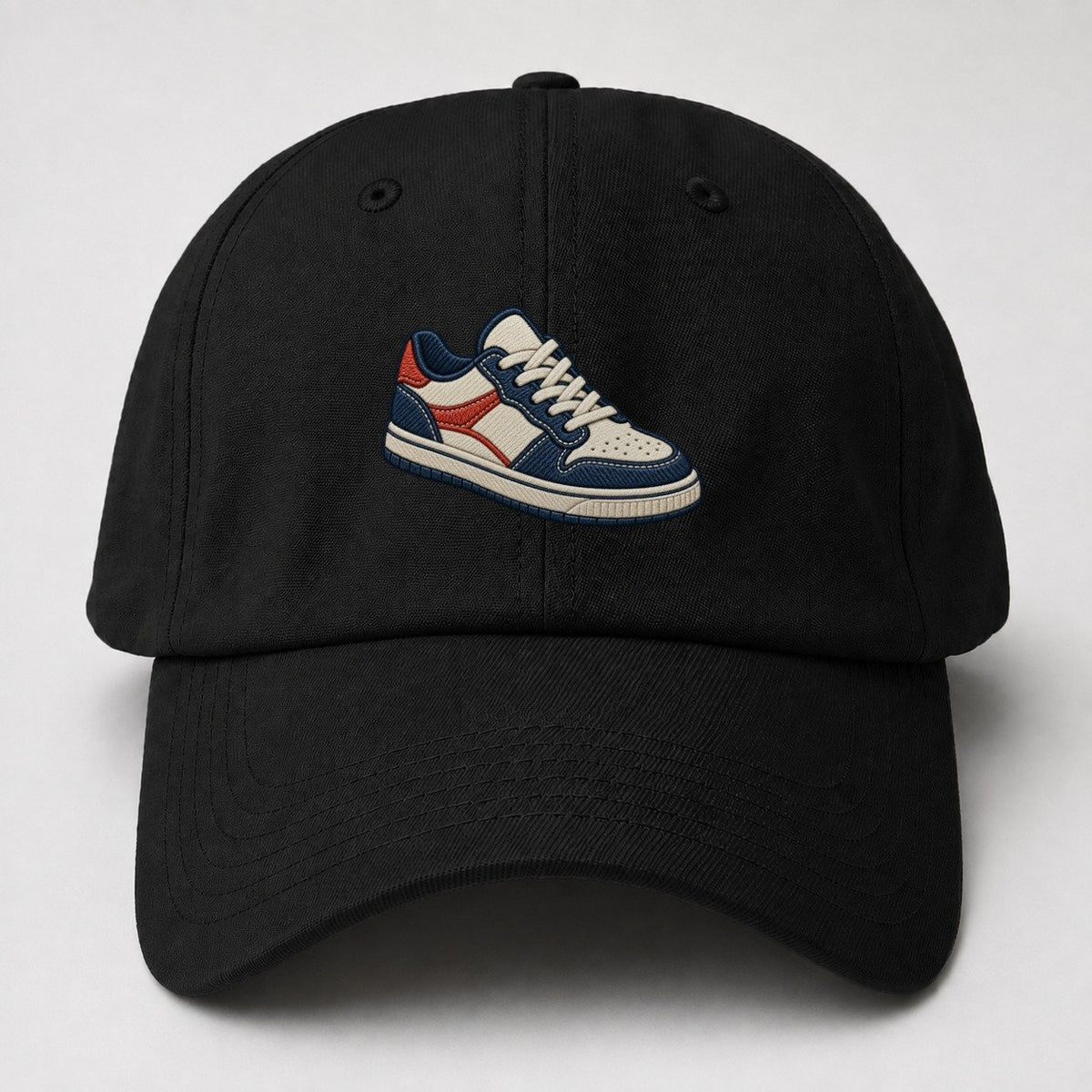 Low Top Court Sneaker Tiny Solo Marks Baseball Cap – Black